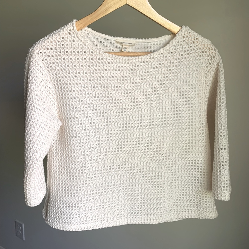Woven Crop Top with 3/4 sleeves size Small/ XS